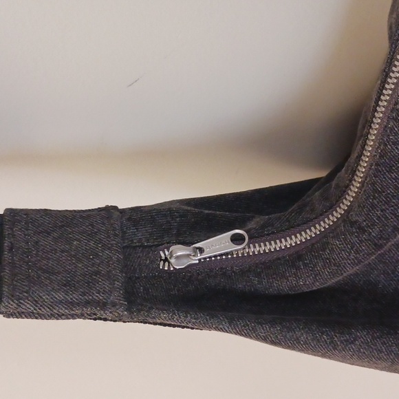 BAGGU Medium Washed Black Denim Crescent Crossbody Bag - Picture 6 of 15